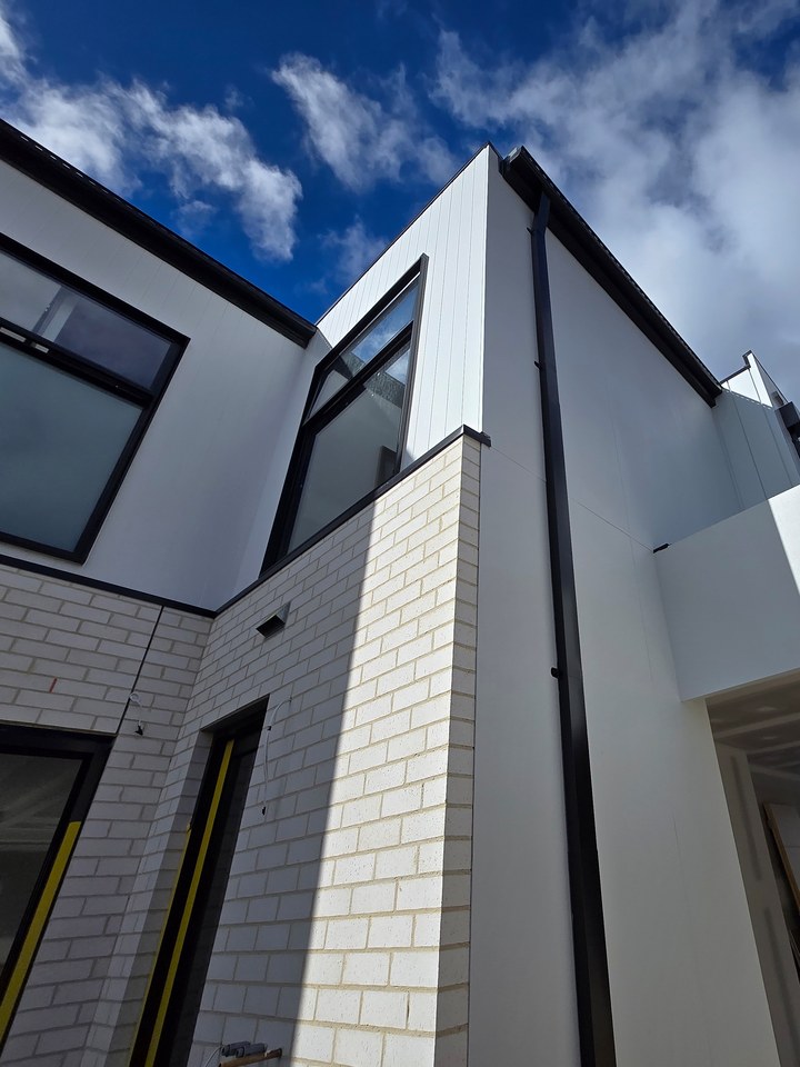 White exterior facade cladding project in Melbourne